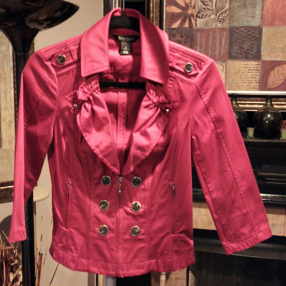 White House Black Market Crimson Red Jacket With Silver Hardware Size 2